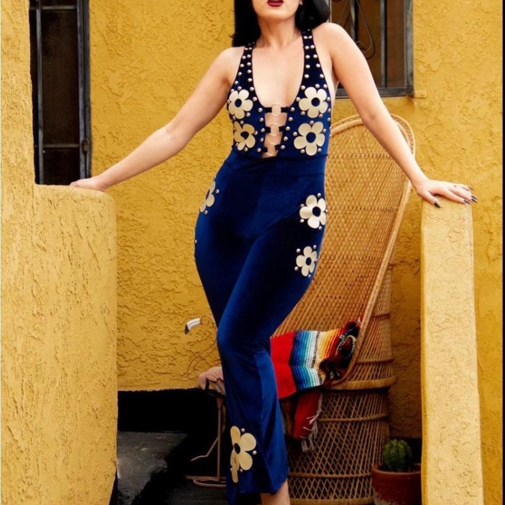 Stylish Blue Floral Jumpsuit